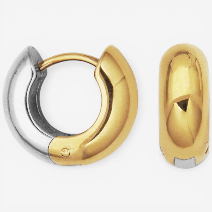 Image 752238.jpg, Product 752-238 / Price $39.99, STEELX 18K Yellow Gold Plate Two Tone Reversible Huggie Earrings from Steelx on TSC.ca's Jewellery department
