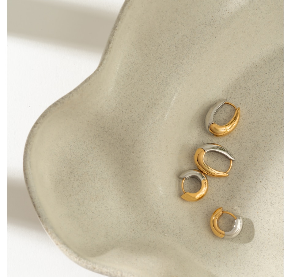 Image 752238_ALTMORE1.jpg, Product 752-238 / Price $48.99, STEELX 18K Yellow Gold Plate Two Tone Reversible Huggie Earrings from STEELX on TSC.ca's Jewellery department