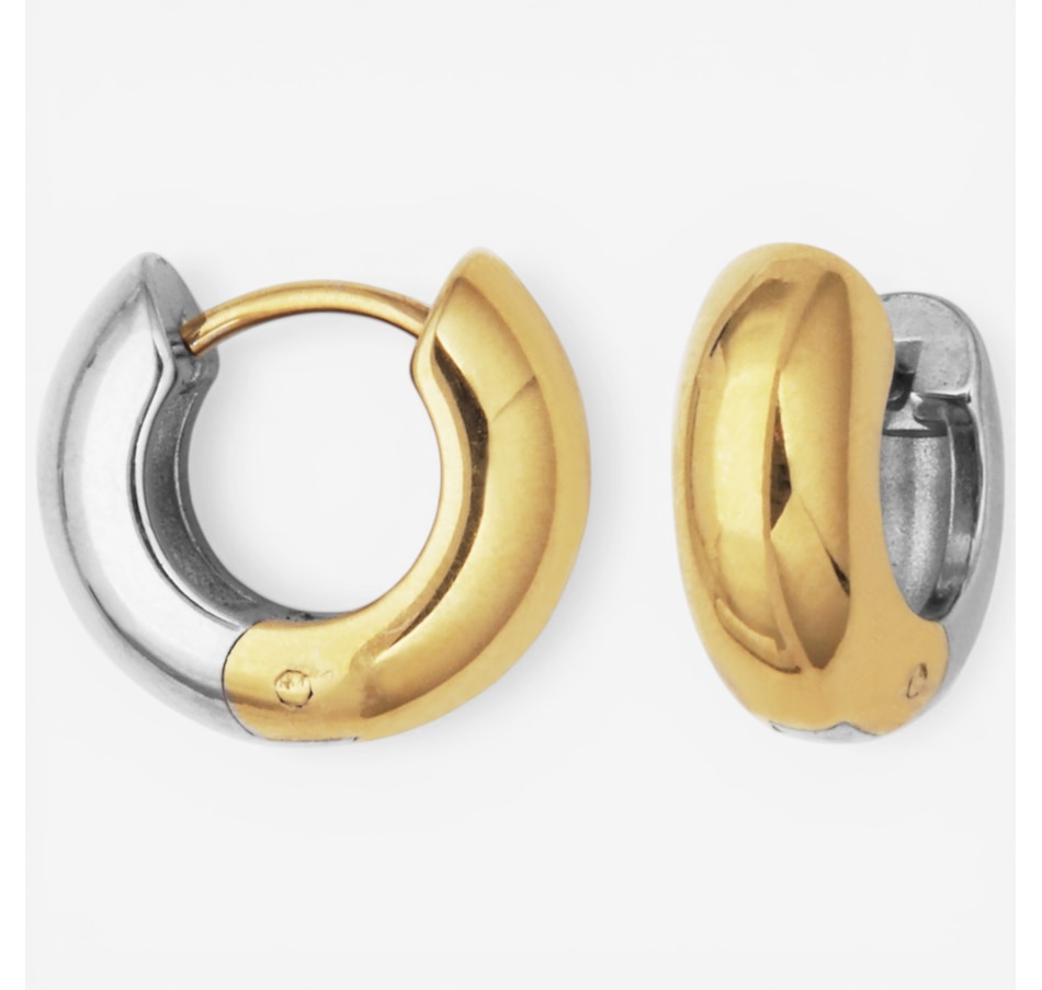 Image 752238_ALTMORE2.jpg, Product 752-238 / Price $48.99, STEELX 18K Yellow Gold Plate Two Tone Reversible Huggie Earrings from STEELX on TSC.ca's Jewellery department