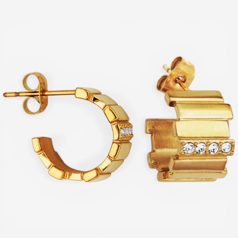 Image 752262_ALTMORE1.jpg, Product 752-262 / Price $75.00, STEELX Preciosa Crystal Ridged Huggie Half Hoop Earrings from Steelx on TSC.ca's Jewellery department