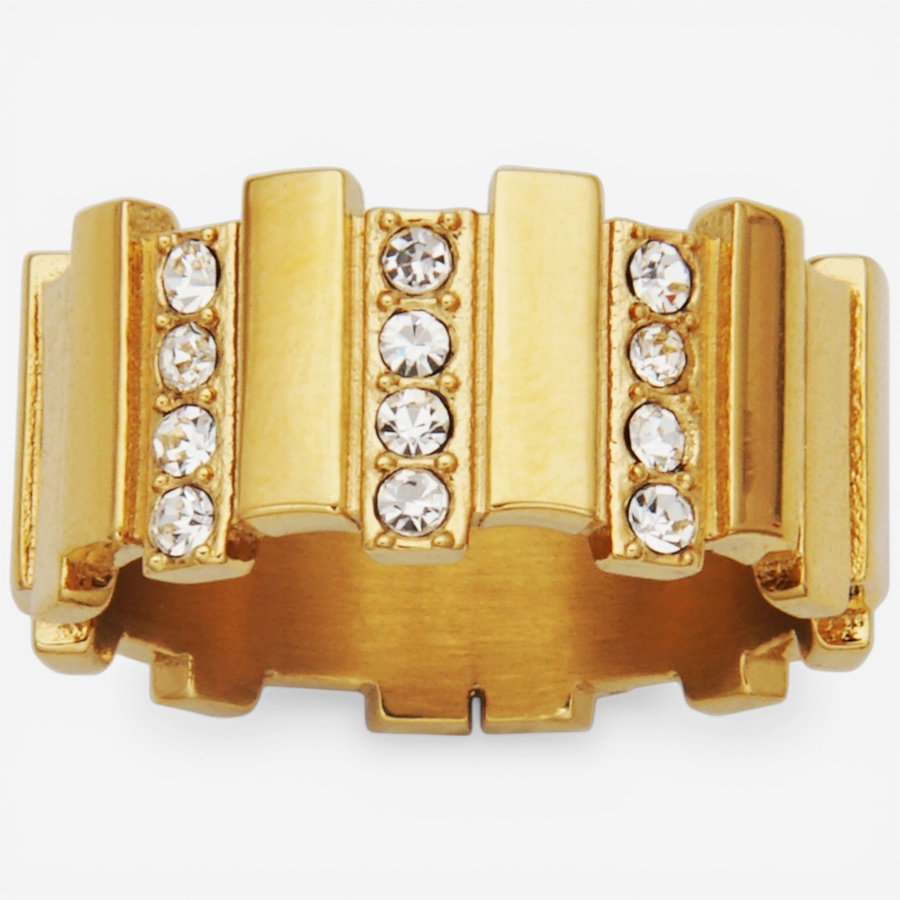 Image 752263.jpg, Product 752-263 / Price $59.99, STEELX 18K Yellow Gold Plate Preciosa Crystal Wide Ridge Ring from Steelx on TSC.ca's Jewellery department
