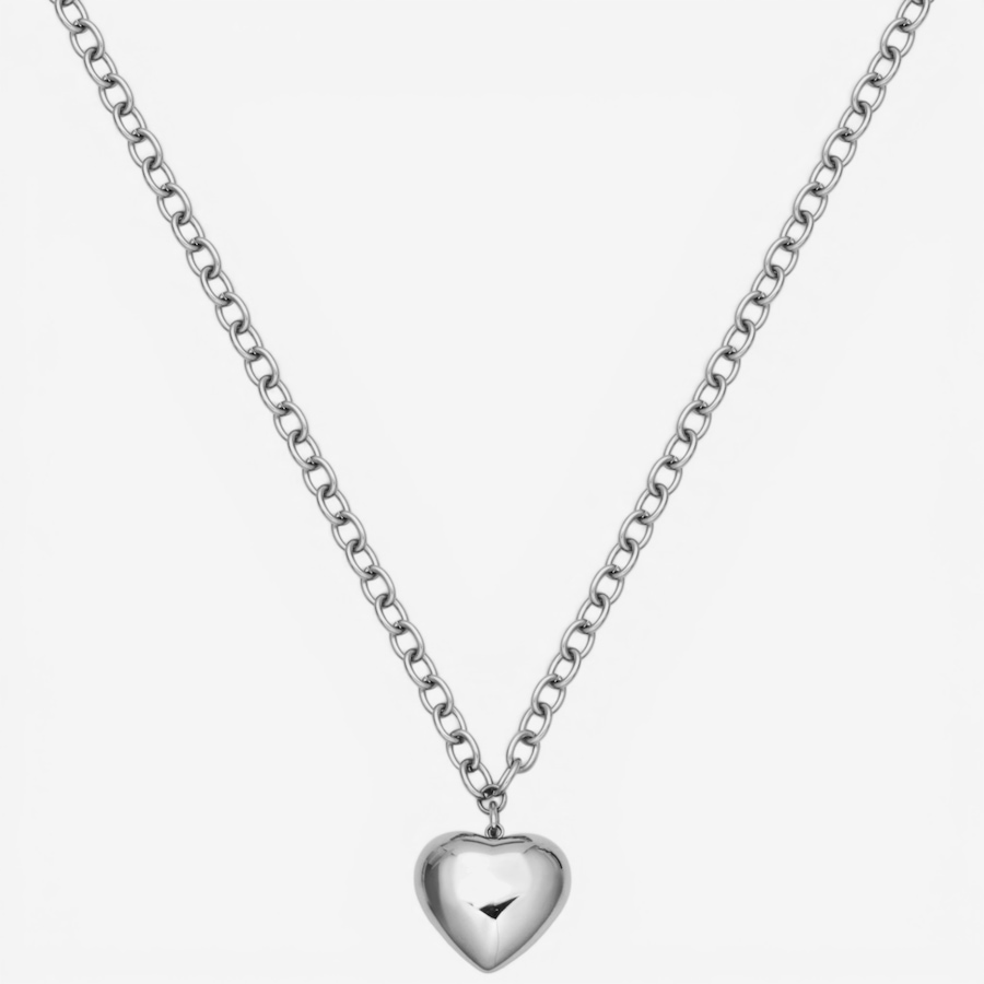 Image 752266.jpg, Product 752-266 / Price $50.00, STEELX Stainless Steel Puffy Heart Charm Link Chain Necklace from Steelx on TSC.ca's Jewellery department