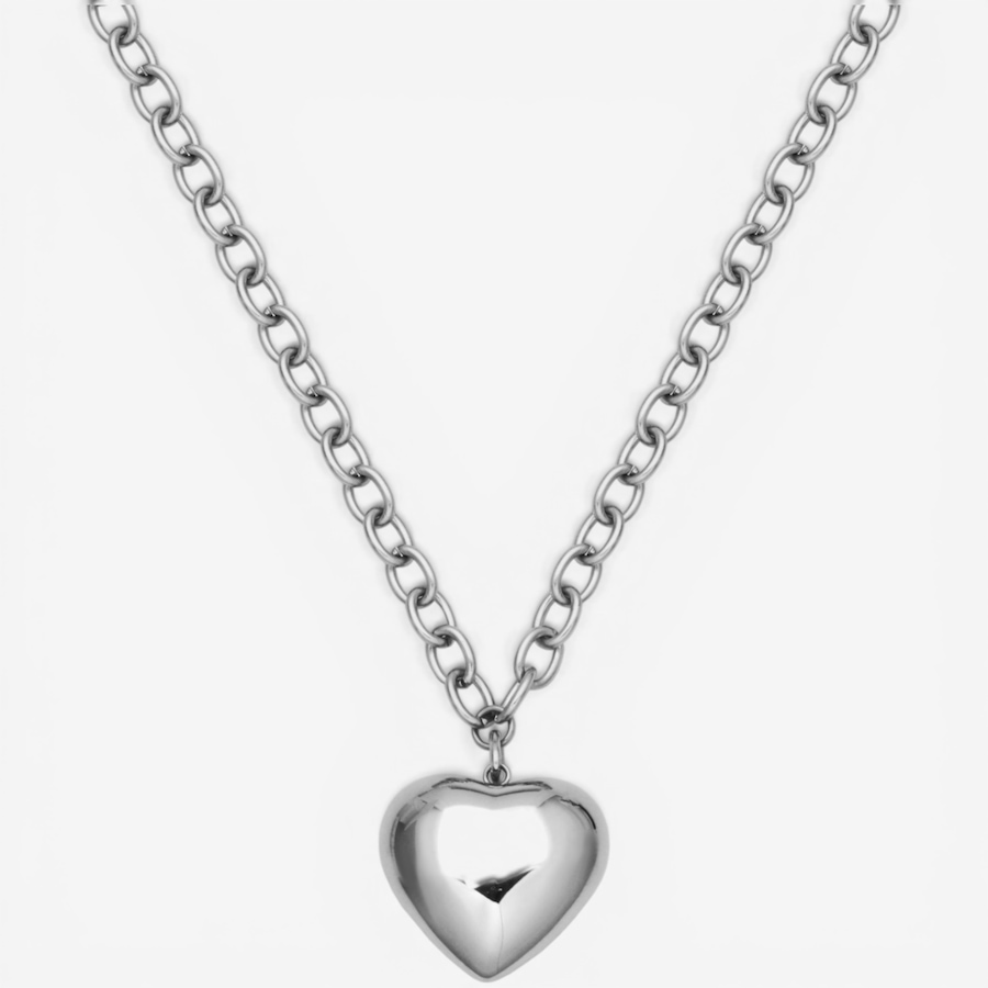 Image 752266_ALTMORE1.jpg, Product 752-266 / Price $50.00, STEELX Stainless Steel Puffy Heart Charm Link Chain Necklace from Steelx on TSC.ca's Jewellery department