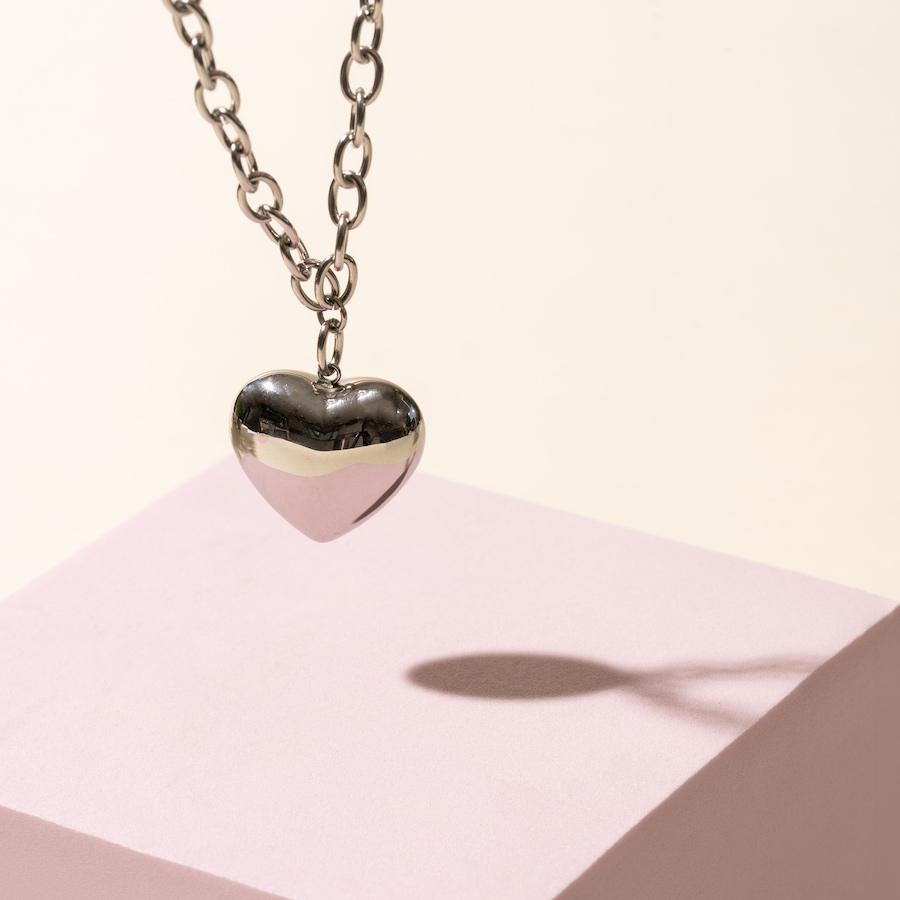 Image 752266_ALTMORE2.jpg, Product 752-266 / Price $50.00, STEELX Stainless Steel Puffy Heart Charm Link Chain Necklace from Steelx on TSC.ca's Jewellery department