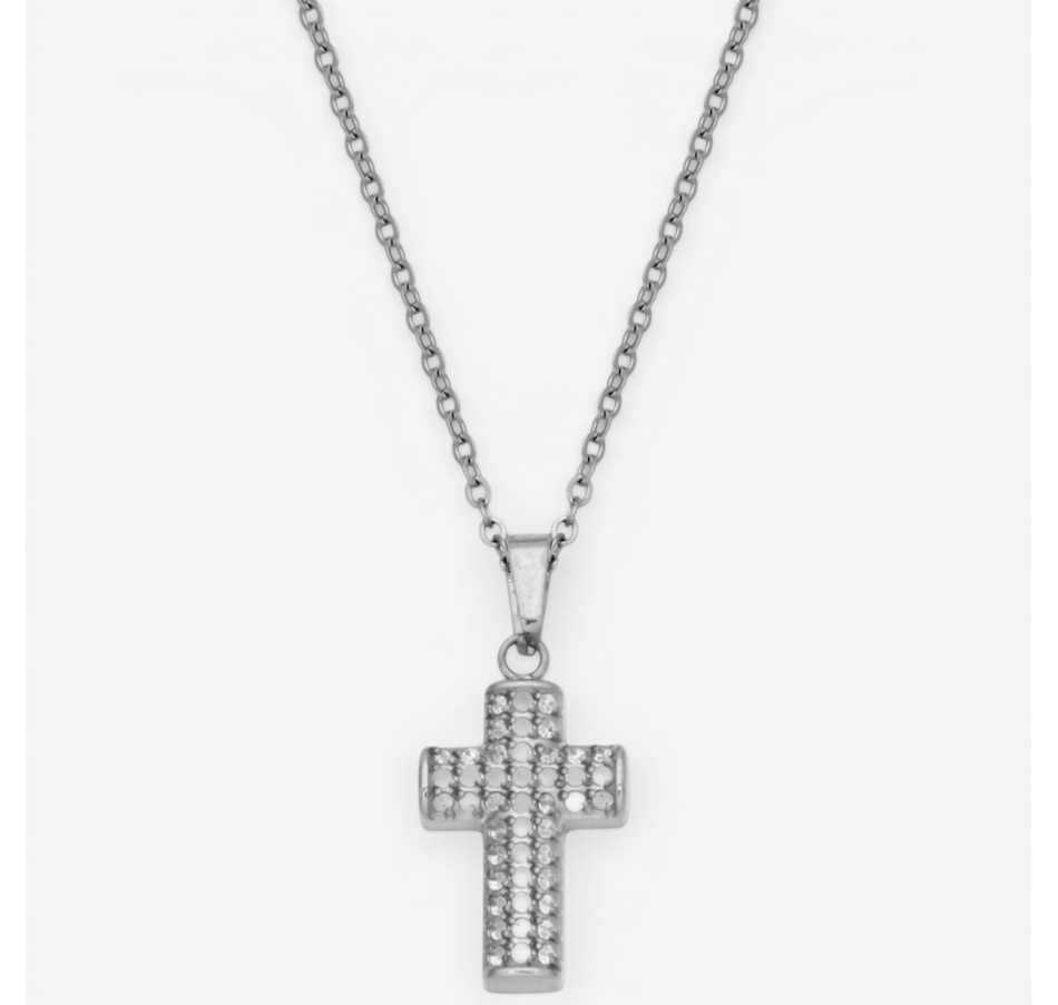 Image 752269_ALTMORE1.jpg, Product 752-269 / Price $60.00, STEELX Stainless Steel Cubic Zirconia Pave Cross Charm Pendant Necklace from Steelx on TSC.ca's Jewellery department