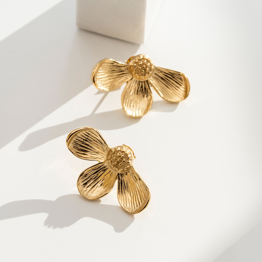 Image 752270_ALTMORE3.jpg, Product 752-270 / Price $55.00, STEELX Textured Half Flower Statement Stud Earrings from Steelx on TSC.ca's Jewellery department