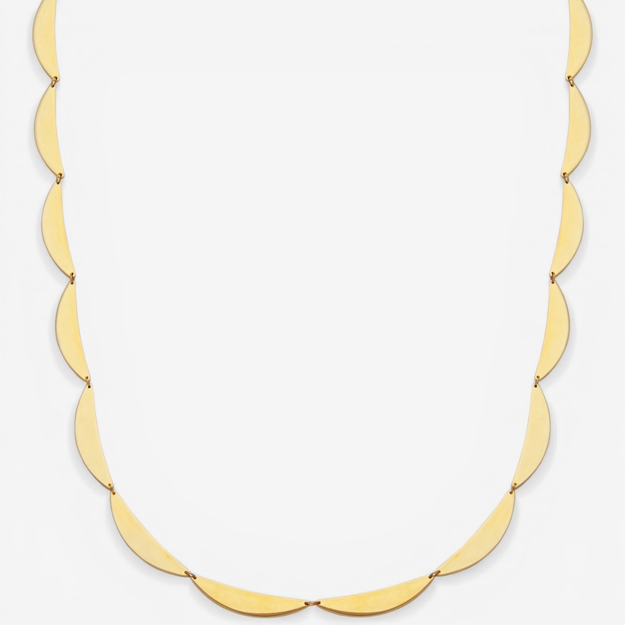 Image 752275.jpg, Product 752-275 / Price $170.00, STEELX 18K Yellow Gold Plate High Polish Flat Crescent Station Necklace from Steelx on TSC.ca's Jewellery department