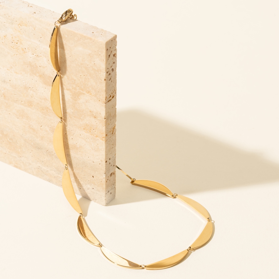 Image 752275_ALTMORE1.jpg, Product 752-275 / Price $170.00, STEELX 18K Yellow Gold Plate High Polish Flat Crescent Station Necklace from Steelx on TSC.ca's Jewellery department