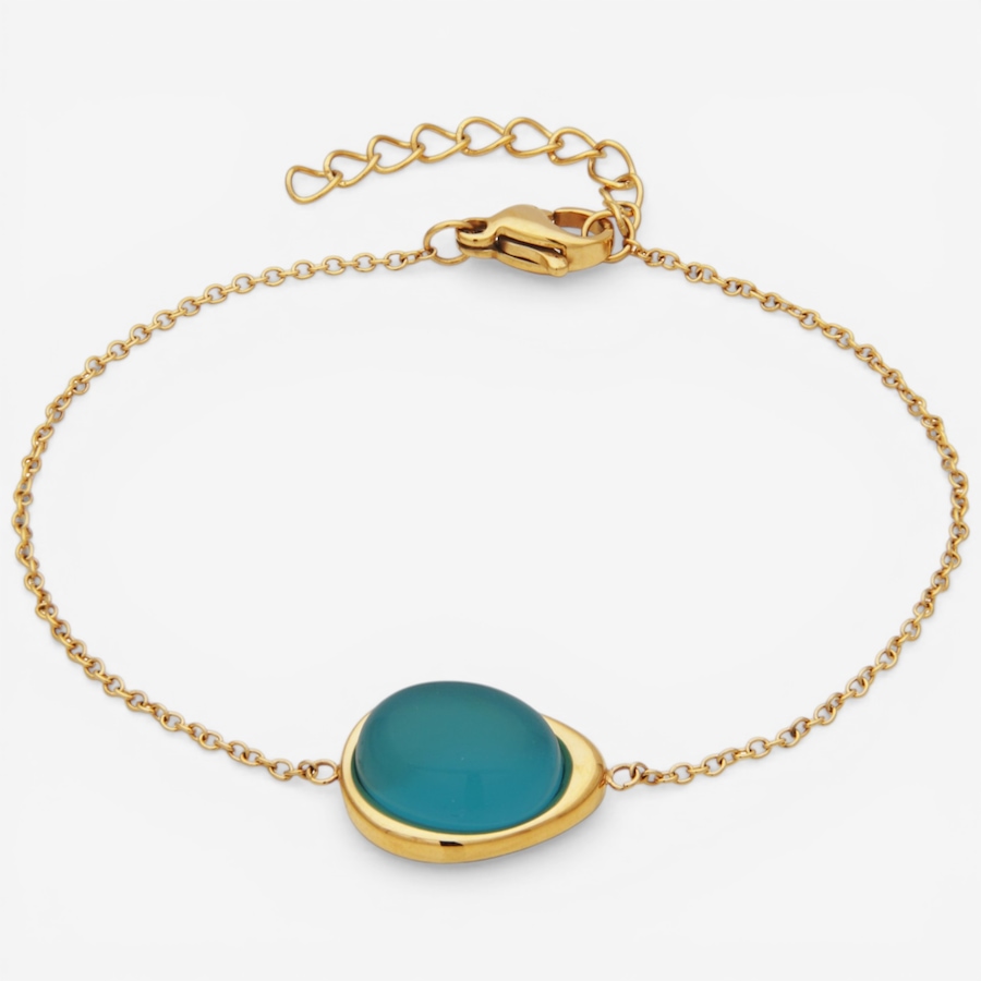 Image 752279.jpg, Product 752-279 / Price $60.00, STEELX 18K Yellow Gold Plate Blue Cat's Eye Charm Bracelet from Steelx on TSC.ca's Jewellery department