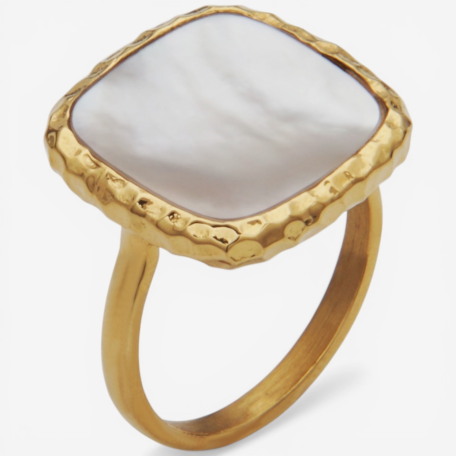 Image 752281_ALTMORE1.jpg, Product 752-281 / Price $65.00, STEELX 18K Yellow Gold Plate White Shell Pearl Statement Ring from Steelx on TSC.ca's Jewellery department
