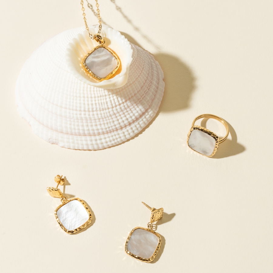 Image 752282_ALTMORE2.jpg, Product 752-282 / Price $80.00, STEELX 18K Yellow Gold Plate White Shell Pearl Dangle Earrings from Steelx on TSC.ca's Jewellery department