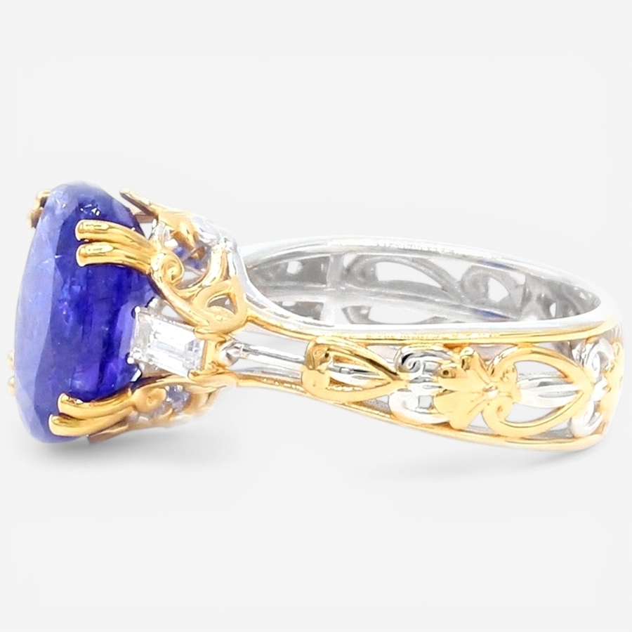 Image 752285_ALTMORE2.jpg, Product 752-285 / Price $899.99, Gems En Vogue Palladium Silver Tanzanite & White Zircon Ring from Gems En Vogue on TSC.ca's Jewellery department
