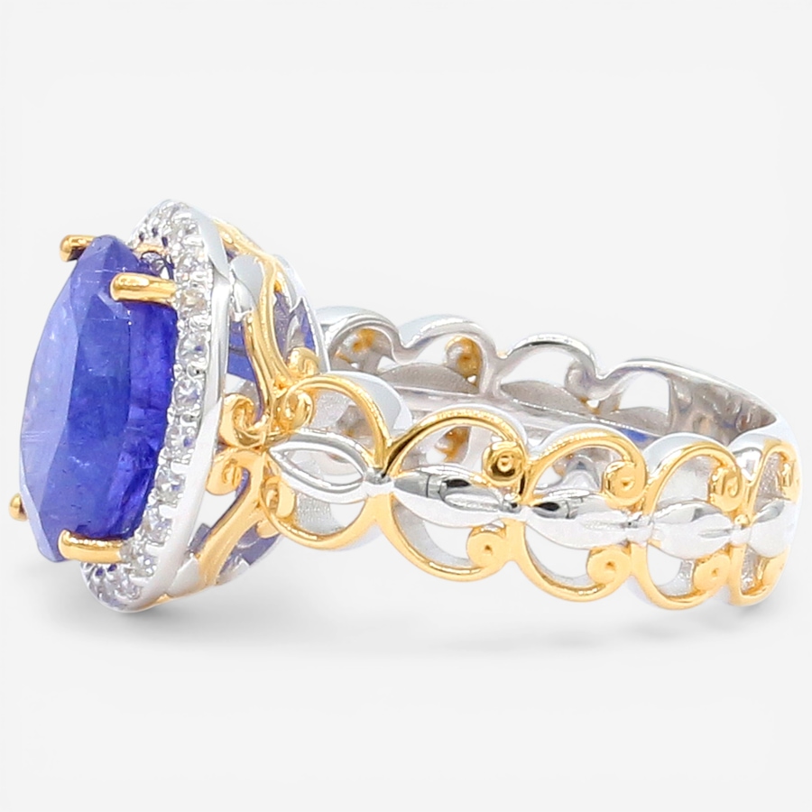 Image 752285_ALTMORE4.jpg, Product 752-285 / Price $899.99, Gems En Vogue Palladium Silver Tanzanite & White Zircon Ring from Gems En Vogue on TSC.ca's Jewellery department