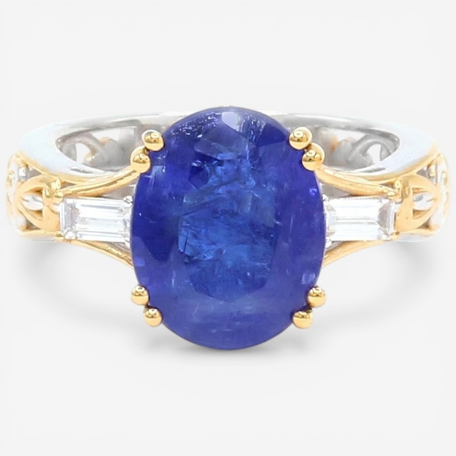 Image 752285_BAGU.jpg, Product 752-285 / Price $899.99, Gems En Vogue Palladium Silver Tanzanite & White Zircon Ring from Gems En Vogue on TSC.ca's Jewellery department