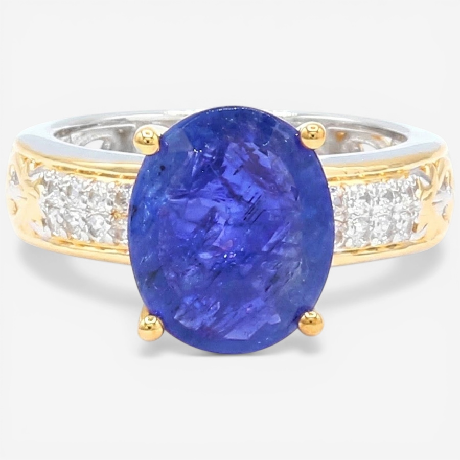 Image 752285_TWROW.jpg, Product 752-285 / Price $899.99, Gems En Vogue Palladium Silver Tanzanite & White Zircon Ring from Gems En Vogue on TSC.ca's Jewellery department