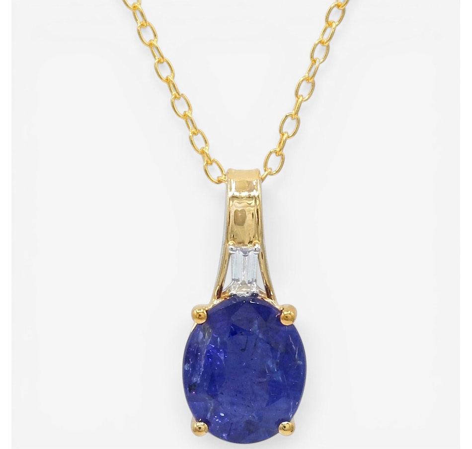 Image 752286_BAGU.jpg, Product 752-286 / Price $499.99, Gems En Vogue Palladium Silver Tanzanite & White Zircon Pendant With Chain from Gems En Vogue on TSC.ca's Jewellery department