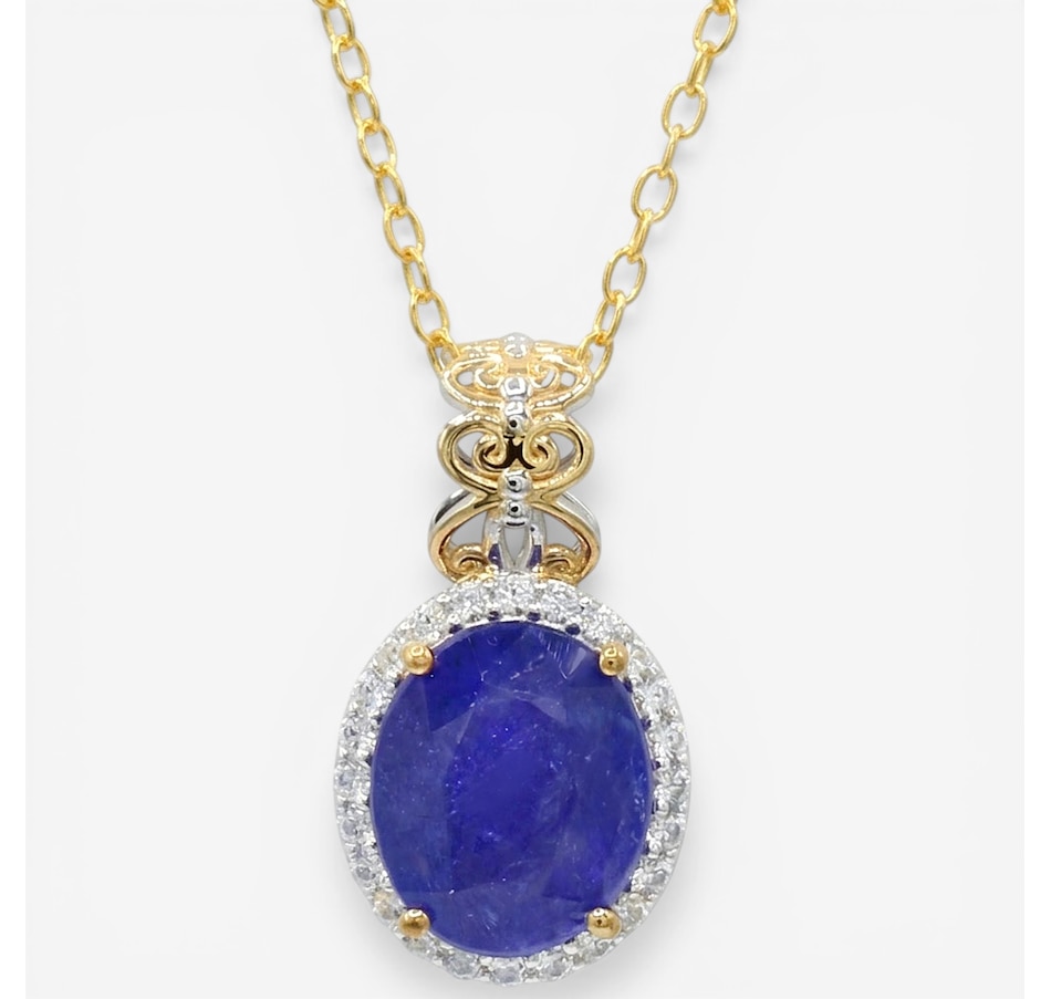 Image 752286_HAL.jpg, Product 752-286 / Price $499.99, Gems En Vogue Palladium Silver Tanzanite & White Zircon Pendant With Chain from Gems En Vogue on TSC.ca's Jewellery department