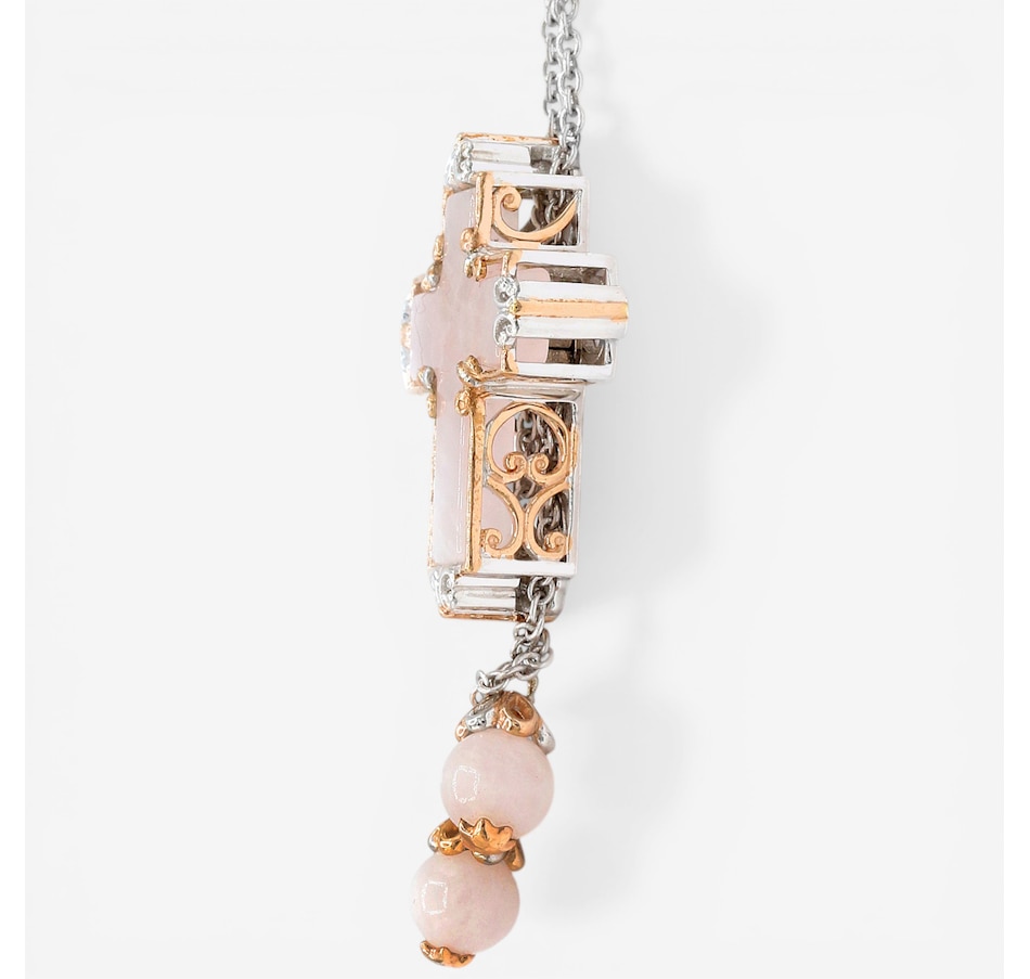 Image 752296_ALTMORE2.jpg, Product 752-296 / Price $209.99, Gems En Vogue Palladium Silver Rose Quartz Cross Bolo Necklace from Gems En Vogue on TSC.ca's Jewellery department