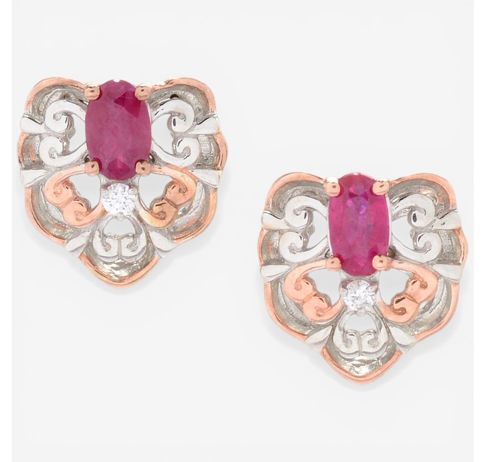 Image 752303.jpg, Product 752-303 / Price $299.99, Gems En Vogue Palladium Silver Ruby & Diamond Earrings from Gems En Vogue on TSC.ca's Jewellery department