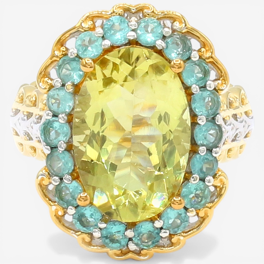 Image 752308.jpg, Product 752-308 / Price $399.99,  Gems En Vogue Palladium Silver Ouro Verde & Dauphin Apatite Ring from Gems En Vogue on TSC.ca's Jewellery department