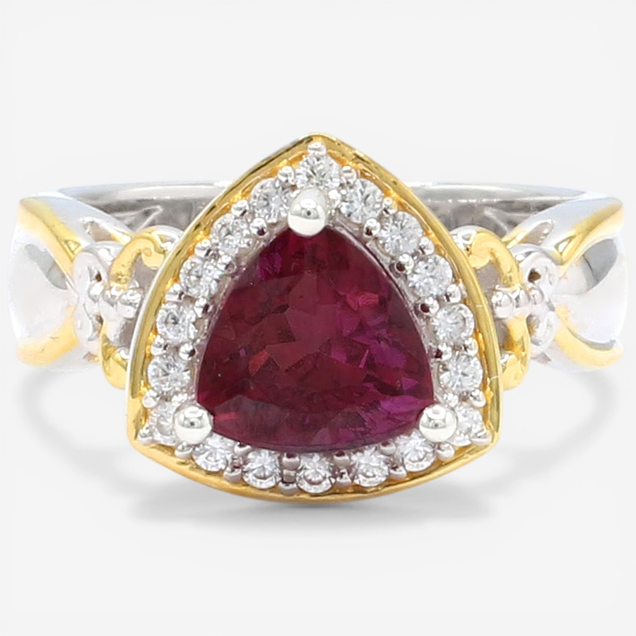 Image 752318.jpg, Product 752-318 / Price $399.99, Gems En Vogue Palladium Silver Trillon Rhodolite & White Zircon Ring from Gems En Vogue on TSC.ca's Jewellery department