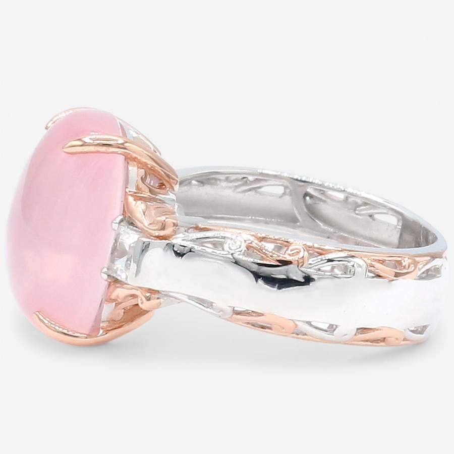 Image 752320_ALTMORE1.jpg, Product 752-320 / Price $349.99, Gems En Vogue Palladium Silver Rose Quartz & White Zircon Ring from Gems En Vogue on TSC.ca's Jewellery department