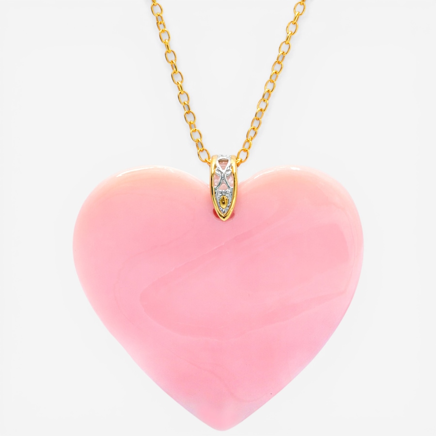 Image 752326.jpg, Product 752-326 / Price $179.99, Gems En Vogue Palladium Silver Pink Conch Shell Heart Pendant With Chain from Gems En Vogue on TSC.ca's Jewellery department