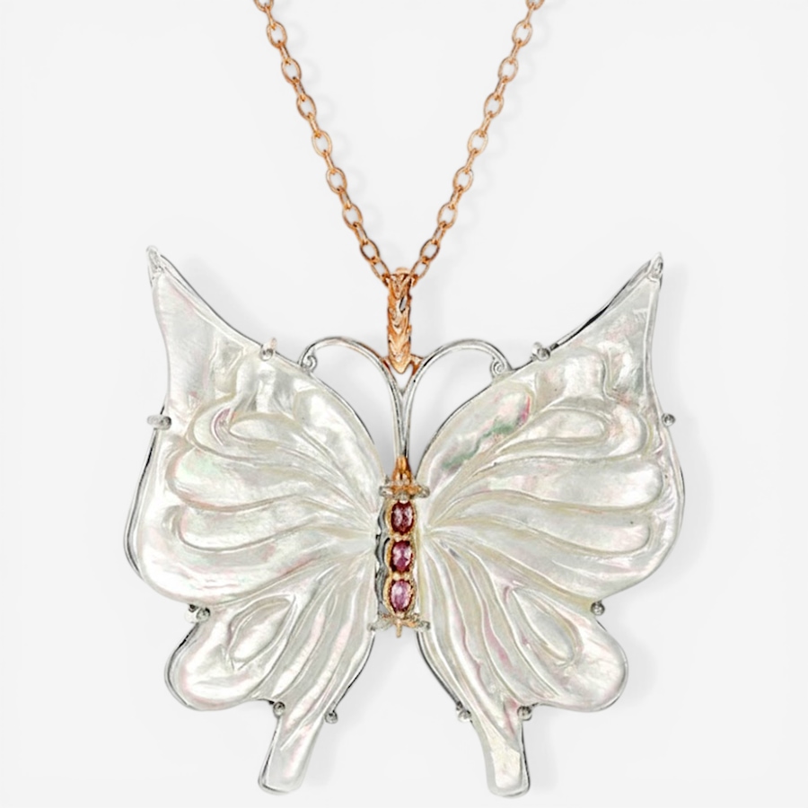 Image 752337.jpg, Product 752-337 / Price $349.99, Gems En Vogue Palladium Silver White Mother of Pearl & Pink Spinel from Gems En Vogue on TSC.ca's Jewellery department
