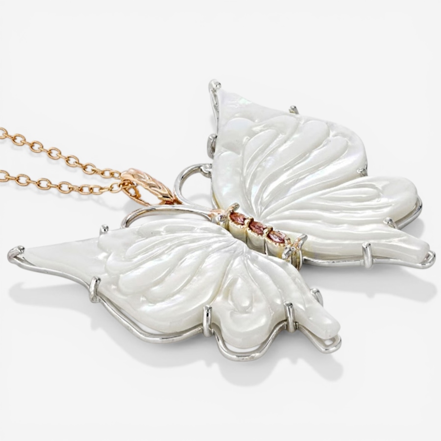 Image 752337_ALTMORE1.jpg, Product 752-337 / Price $349.99, Gems En Vogue Palladium Silver White Mother of Pearl & Pink Spinel from Gems En Vogue on TSC.ca's Jewellery department