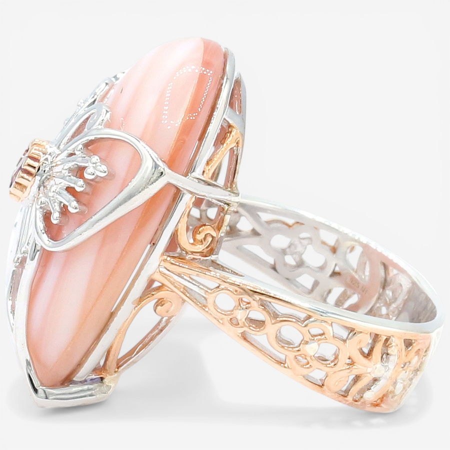 Image 752338_ALTMORE1.jpg, Product 752-338 / Price $179.99, Gems En Vogue Palladium Silver Pink Shell & Pink Spinel Butterfly Ring from Gems En Vogue on TSC.ca's Jewellery department