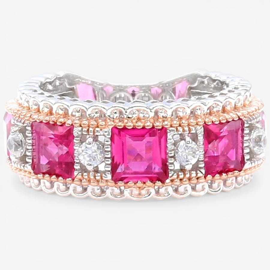 Image 752341.jpg, Product 752-341 / Price $309.99, Gems En Vogue Palladium Silver Pink Topaz & White Zircon Band Ring from Gems En Vogue on TSC.ca's Jewellery department