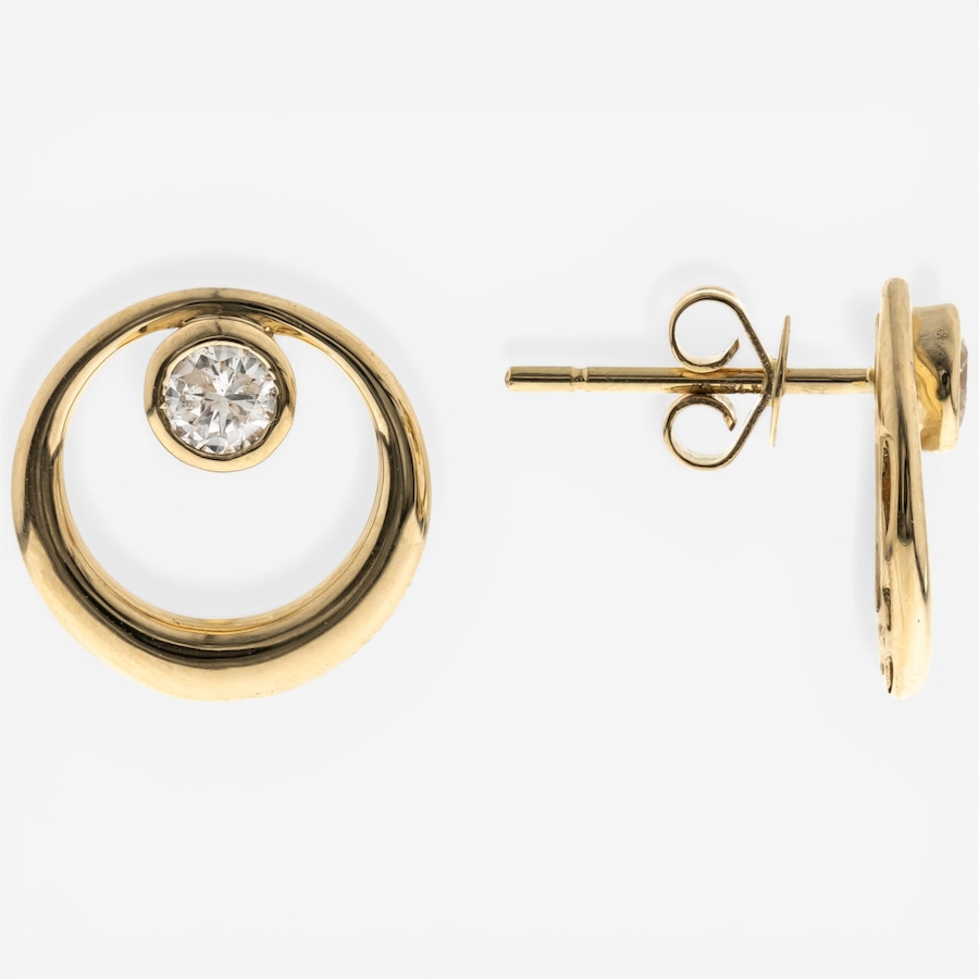 Image 752347.jpg, Product 752-347 / Price $2,399.99, 14K Yellow Gold Bezel Set Diamond Earrings from Diamond Show on TSC.ca's Jewellery department