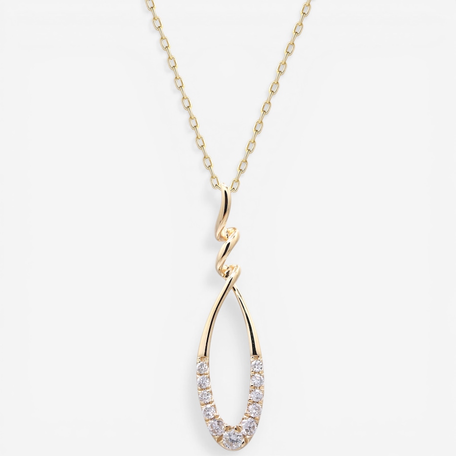 Image 752352.jpg, Product 752-352 / Price $1,249.99, 14K Yellow Gold Drop Shape Diamond Pendant Necklace from Diamond Show on TSC.ca's Jewellery department