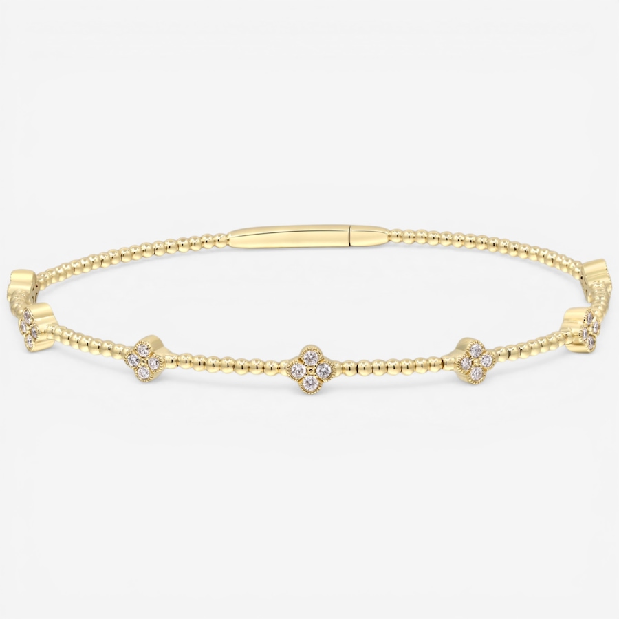 Image 752353.jpg, Product 752-353 / Price $3,899.99, 14K Yellow Gold Diamond Station Flex Bangle Bracelet from Diamond Show on TSC.ca's Jewellery department