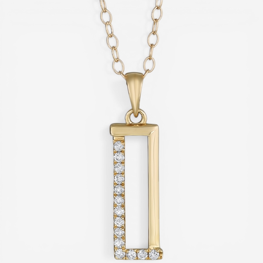 Image 752358.jpg, Product 752-358 / Price $1,199.99, 10K Yellow Gold Long Rectangle Diamond Pendant with Chain from Diamond Show on TSC.ca's Jewellery department