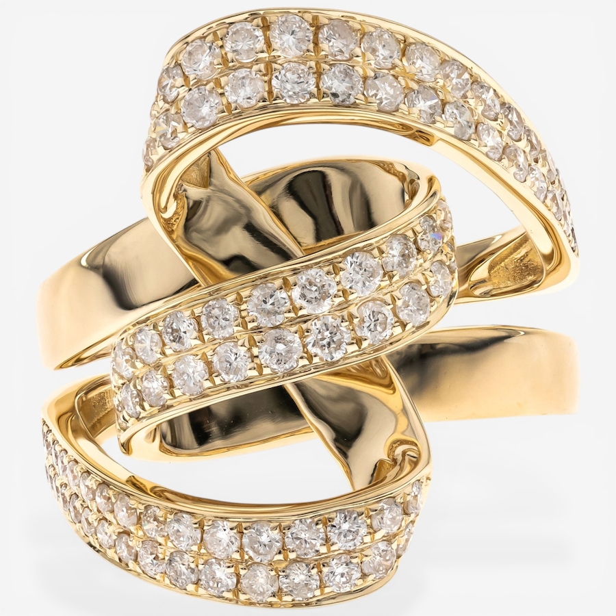Image 752359.jpg, Product 752-359 / Price $5,499.99, 14K Yellow Gold "S" Design Diamond Ring from Diamond Show on TSC.ca's Jewellery department