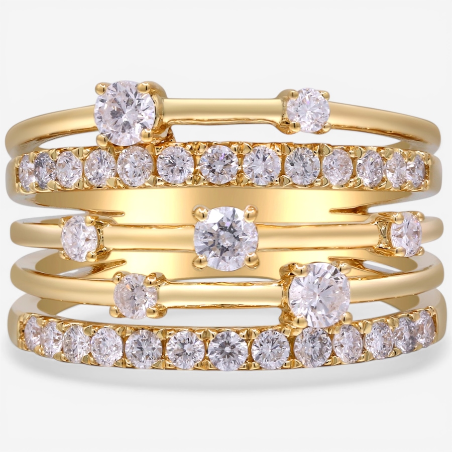 Image 752362.jpg, Product 752-362 / Price $4,999.99, 14K Yellow Gold Multi Row Diamond Ring from Diamond Show on TSC.ca's Jewellery department