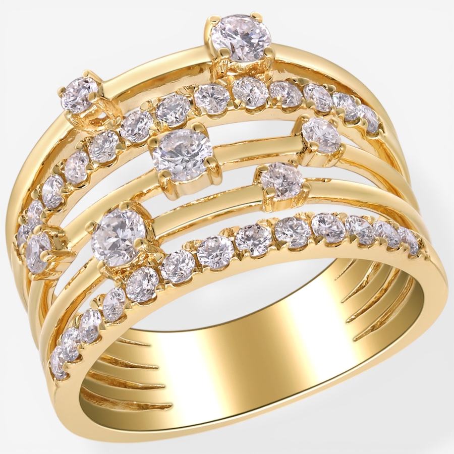 Image 752362_ALTMORE2.jpg, Product 752-362 / Price $4,999.99, 14K Yellow Gold Multi Row Diamond Ring from Diamond Show on TSC.ca's Jewellery department