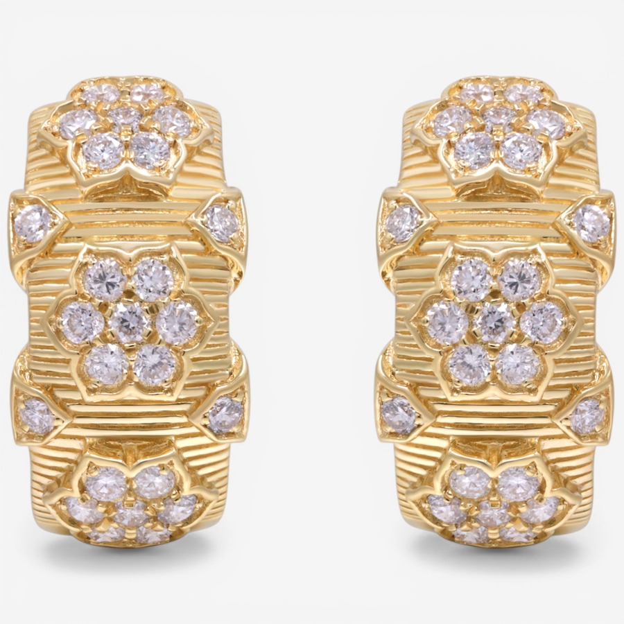 Image 752367.jpg, Product 752-367 / Price $5,499.99, 14K Yellow Gold Diamond Hoop Earrings from Diamond Show on TSC.ca's Jewellery department