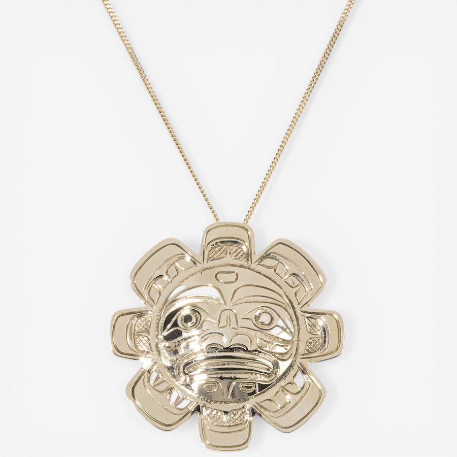 Image 752370.jpg, Product 752-370 / Price $3,295.00, Estate Originals 14K Yellow Gold Sun Motif Indigenous Art Pendant, Signed "DLL" from Estate Originals on TSC.ca's Jewellery department