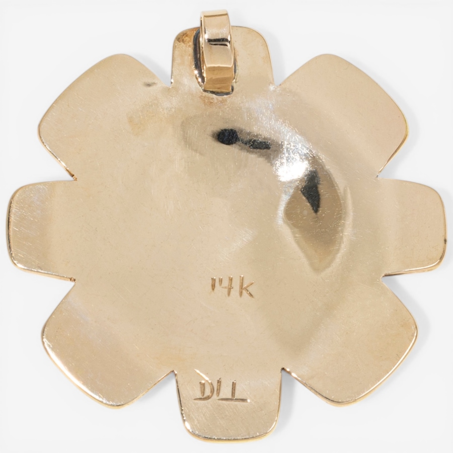 Image 752370_ALTMORE3.jpg, Product 752-370 / Price $3,295.00, Estate Originals 14K Yellow Gold Sun Motif Indigenous Art Pendant, Signed "DLL" from Estate Originals on TSC.ca's Jewellery department