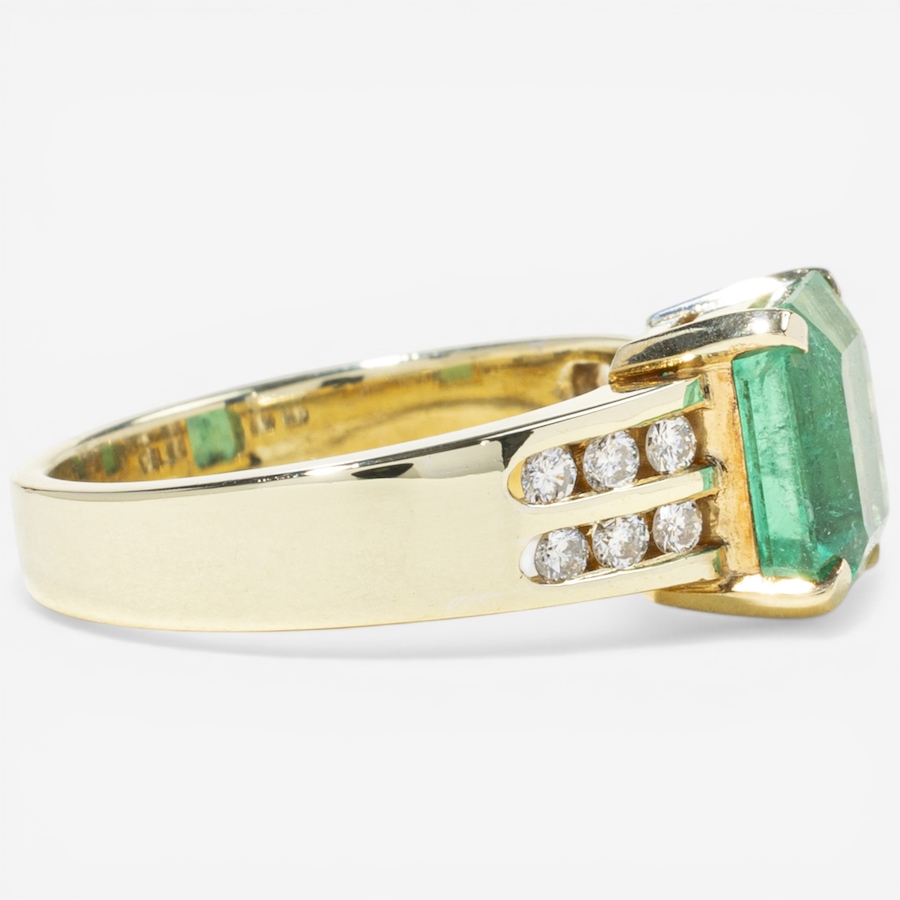 Image 752373_ALTMORE2.jpg, Product 752-373 / Price $8,495.00, Estate Originals 14K Yellow Gold 3.13 ctw Emerald-Cut Emerald and Diamond Ring from Estate Originals on TSC.ca's Jewellery department