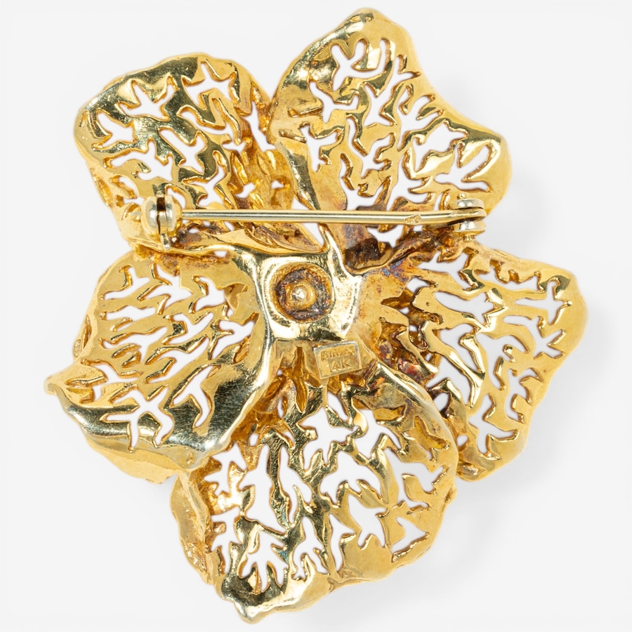 Image 752374_ALTMORE1.jpg, Product 752-374 / Price $5,995.00, Estate Originals 14K Yellow Gold Birks Floral Design Brooch from Estate Originals on TSC.ca's Jewellery department