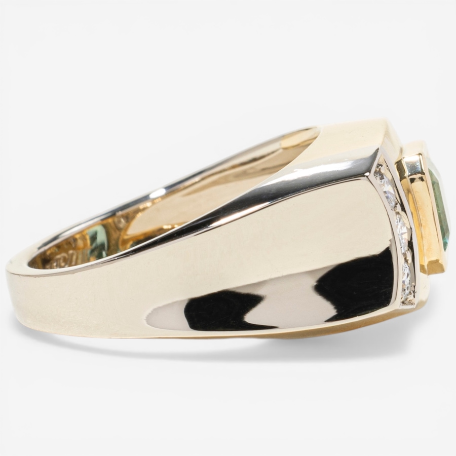 Image 752378_ALTMORE2.jpg, Product 752-378 / Price $5,495.00, Estate Originals 18K Yellow and White Gold Emerald-Cut Emerald and Diamond Ring from Estate Originals on TSC.ca's Jewellery department