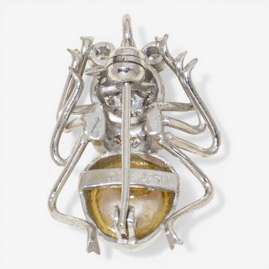 Image 752381_ALTMORE1.jpg, Product 752-381 / Price $2,495.00, Estate Originals 18K White Gold Diamond and Pearl Spider Motif Brooch/Pendant from Estate Originals on TSC.ca's Jewellery department