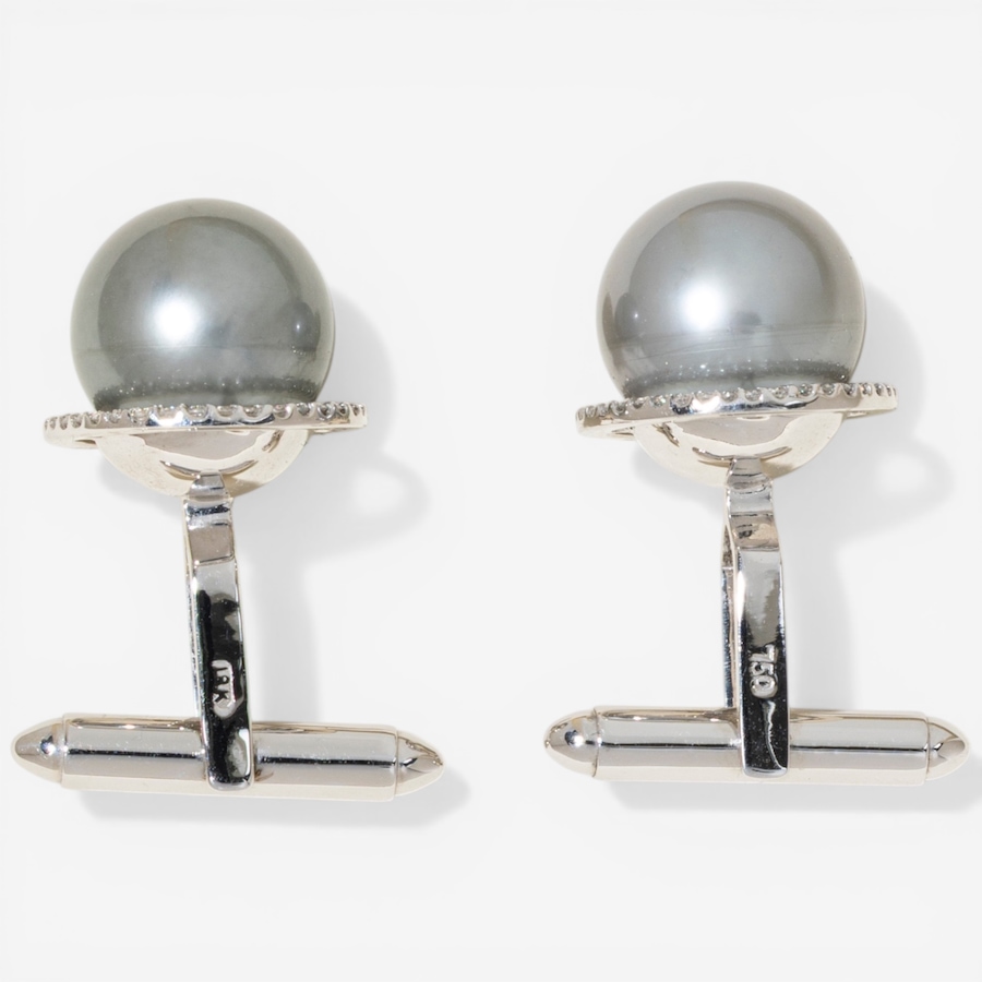 Image 752383_ALTMORE2.jpg, Product 752-383 / Price $7,295.00, Estate Originals 18K White Gold South Sea Pearl and Diamond Cufflinks from Estate Originals on TSC.ca's Jewellery department