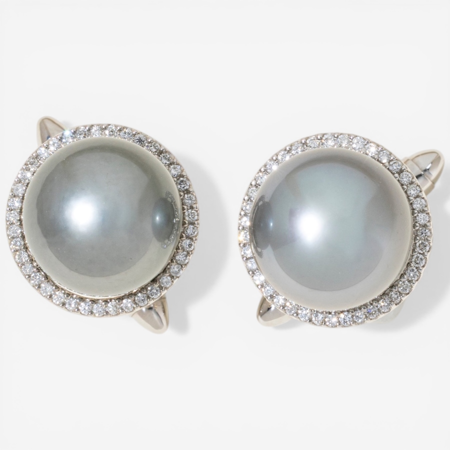 Image 752383_ALTMORE4.jpg, Product 752-383 / Price $7,295.00, Estate Originals 18K White Gold South Sea Pearl and Diamond Cufflinks from Estate Originals on TSC.ca's Jewellery department
