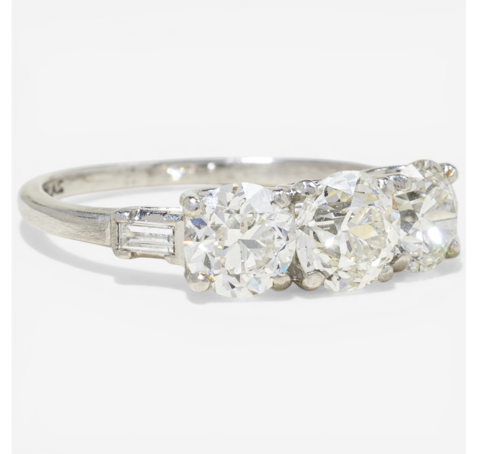 Image 752384_ALTMORE1.jpg, Product 752-384 / Price $6,695.00, Estate Originals Custom Made Platinum Birks Old European-Cut Diamond Three-Across Ring from Estate Originals on TSC.ca's Jewellery department