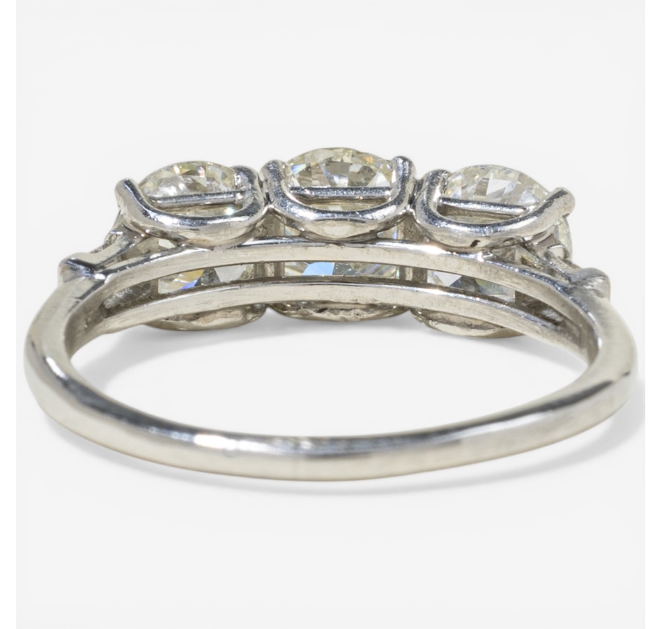 Image 752384_ALTMORE3.jpg, Product 752-384 / Price $6,695.00, Estate Originals Custom Made Platinum Birks Old European-Cut Diamond Three-Across Ring from Estate Originals on TSC.ca's Jewellery department