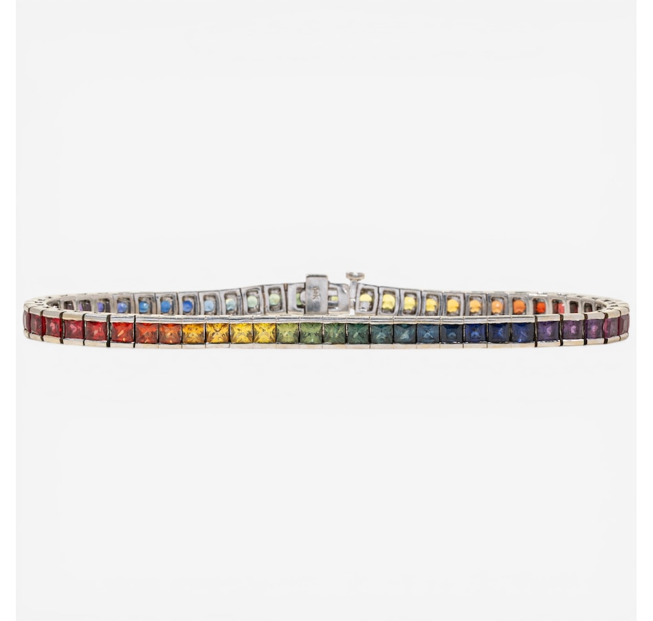 Image 752386_ALTMORE2.jpg, Product 752-386 / Price $6,395.00, Estate Originals 14K White Gold 7" Multi-Colour Sapphire Line Bracelet from Estate Originals on TSC.ca's Jewellery department
